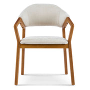 Indoor Upholstered Dining Armchair (Set of 2) - Beige / Teak - R&R Furniture Gallery (Fountain Valley, CA)