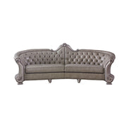 Dresden - 43" Sofa With 5 Pillows - Synthetic Leather & Vintage Bone White - R&R Furniture Gallery (Fountain Valley, CA)