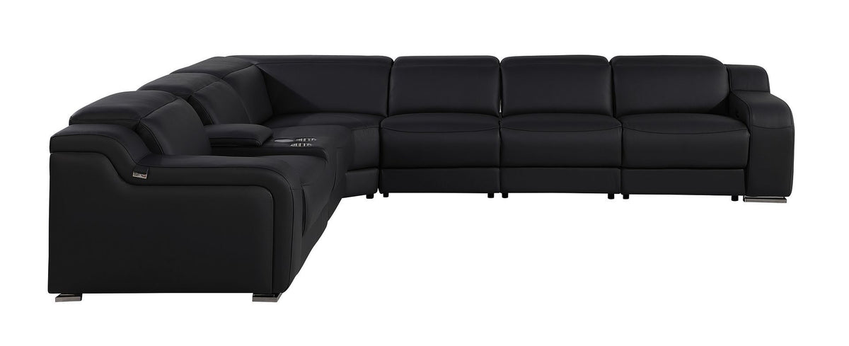 1116 - 7-Piece L-Shaped Sectional Sofa In With 4 Power Recliners & Power Headrests