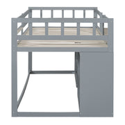 Low Loft Bed With Rolling Desk, Shelf And Drawers - R&R Furniture Gallery (Fountain Valley, CA)