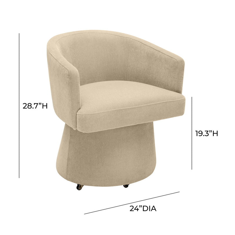 Kristen - Upcycled Chenille Rolling Desk Chair - R&R Furniture Gallery (Fountain Valley, CA)