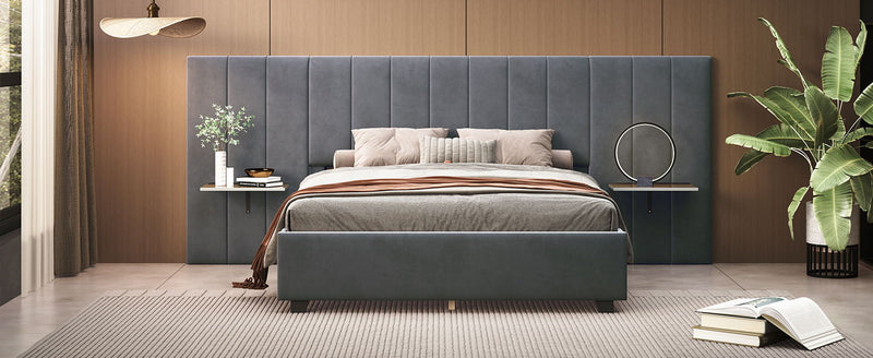 Upholstered Platform Bed With Big Headboard - R&R Furniture Gallery (Fountain Valley, CA)