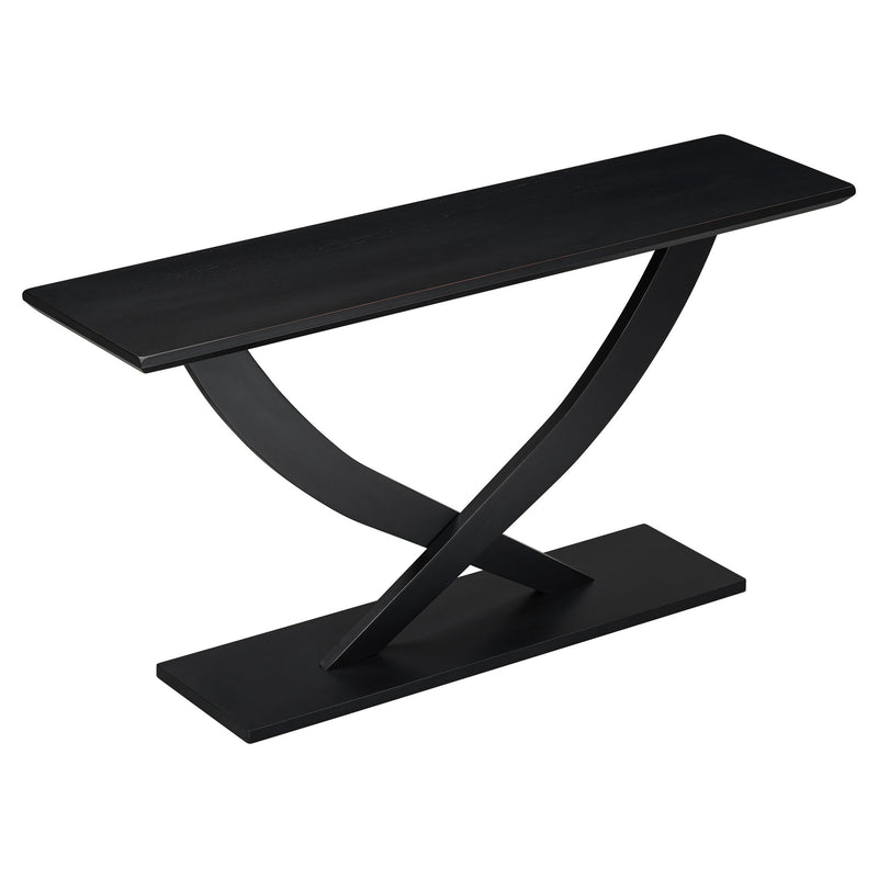 Console Table With Cross Leg Base And Reinforced Support Plate - R&R Furniture Gallery (Fountain Valley, CA)