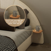 Queen Arched Bed With Small Table, Floor Standing Design - Beige - R&R Furniture Gallery (Fountain Valley, CA)