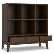 Harper - Low 6 Cube Storage With Drawers - Walnut Brown - R&R Furniture Gallery (Fountain Valley, CA)