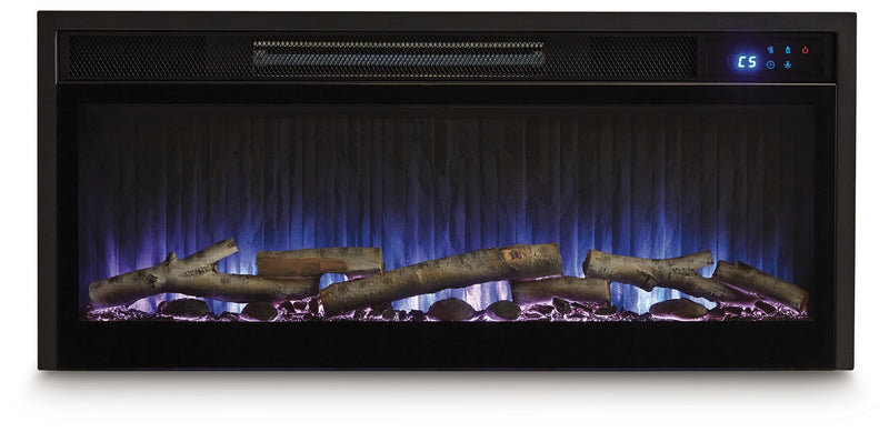 Entertainment Accessories - Fireplace Insert With Faux Birch Log Set - Black - R&R Furniture Gallery (Fountain Valley, CA)