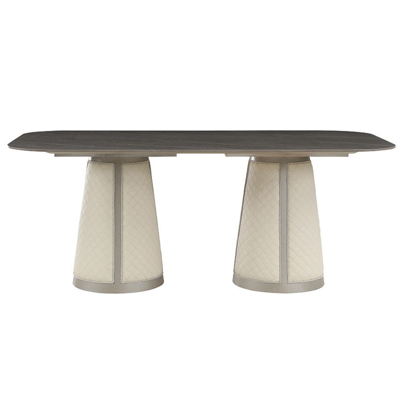 Kasa - Dining Table - Sintered Stone Top & Champagne - R&R Furniture Gallery (Fountain Valley, CA)