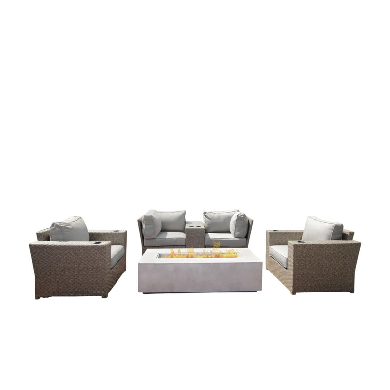 Outdoor Elegance Conversation Set With Fire Pit - R&R Furniture Gallery (Fountain Valley, CA)