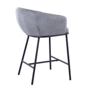 Set of two Lumi Source Ashland contemporary counter stools with wooden seats and metal legs, modern design for kitchen or bar area.