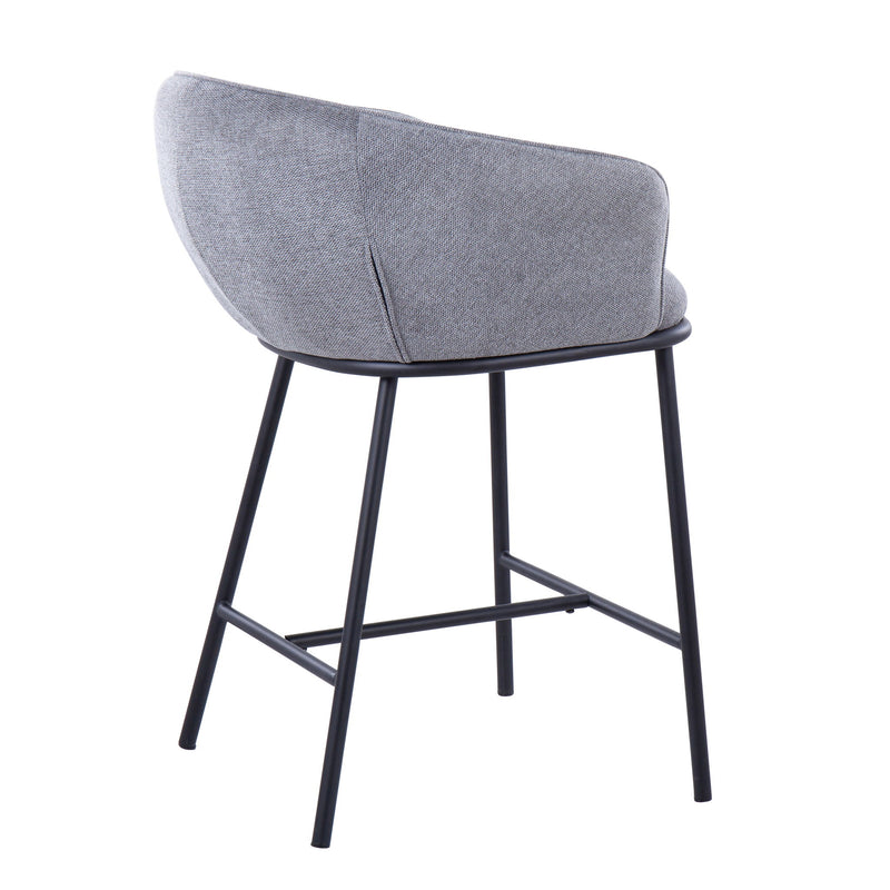 Set of two Lumi Source Ashland contemporary counter stools with wooden seats and metal legs, modern design for kitchen or bar area.