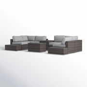Wicker Sectional Seating Group With Cushions - R&R Furniture Gallery (Fountain Valley, CA)