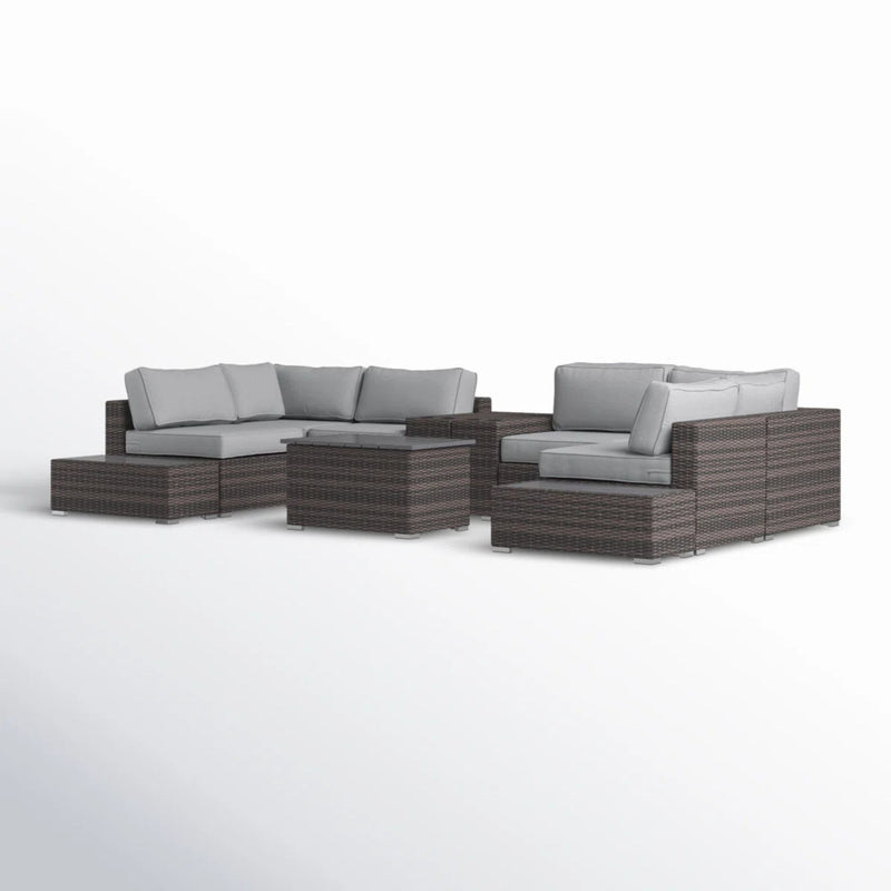 Wicker Sectional Seating Group With Cushions - R&R Furniture Gallery (Fountain Valley, CA)