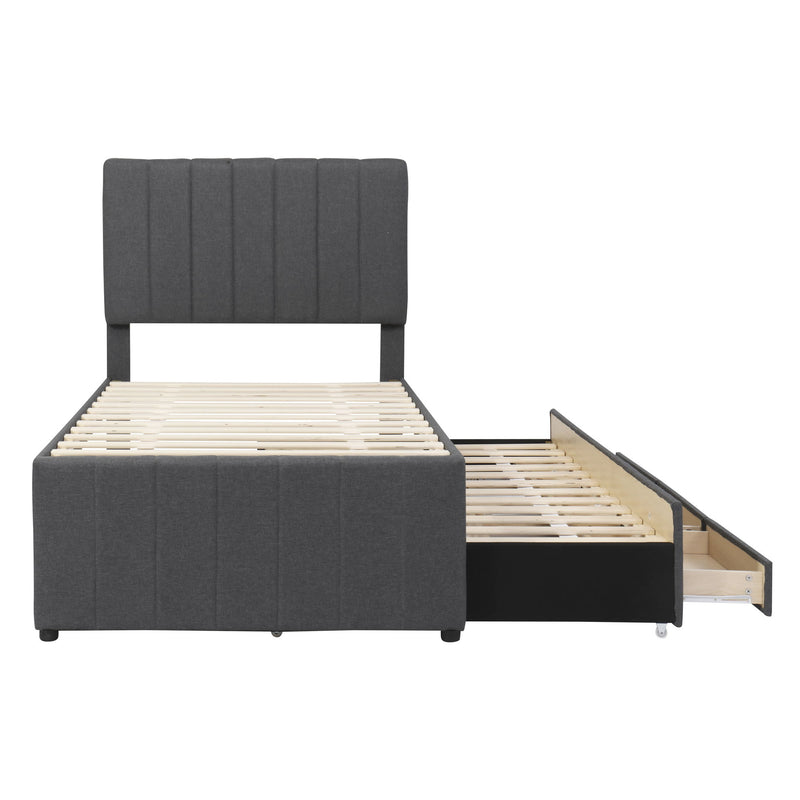 Upholstered Design Platform Bed With Trundle - R&R Furniture Gallery (Fountain Valley, CA)