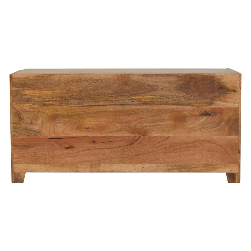 Shutter Shoe Bench, 3 Drawer - Oak - R&R Furniture Gallery (Fountain Valley, CA)