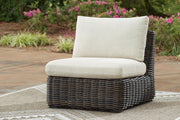 Kimora outdoor sectional by Signature Design Ashley featuring weather-resistant cushions and stylish sectional arrangement.