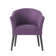 Noble House fabric arm chair with wooden legs and cushioned plum seat, stylish and comfortable for living room decor.