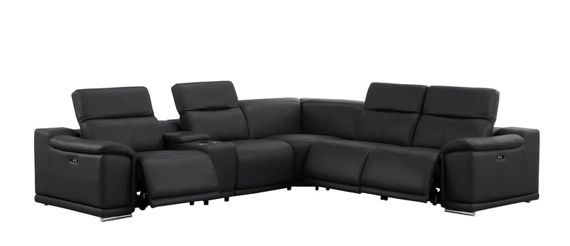 2679 - 6-Piece L-Shaped Power Reclining Sectional In Genuine Leather (3 Recliners)