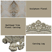 Sorina - Loveseat With 5 Pillows - Velvet, Fabric & Antique Gold - R&R Furniture Gallery (Fountain Valley, CA)