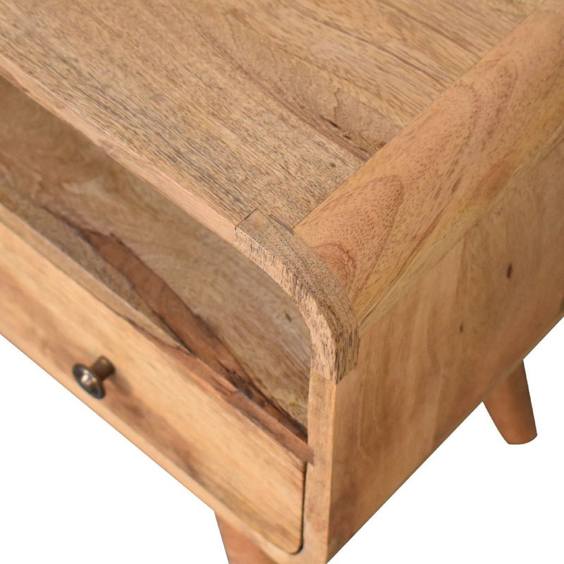 Mini Curved Media Unit - Oak - R&R Furniture Gallery (Fountain Valley, CA)