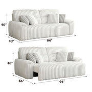 Jaya - Power Motion Sofa With Sleeper & USB Port - Mondo Gray Corduroy - R&R Furniture Gallery (Fountain Valley, CA)