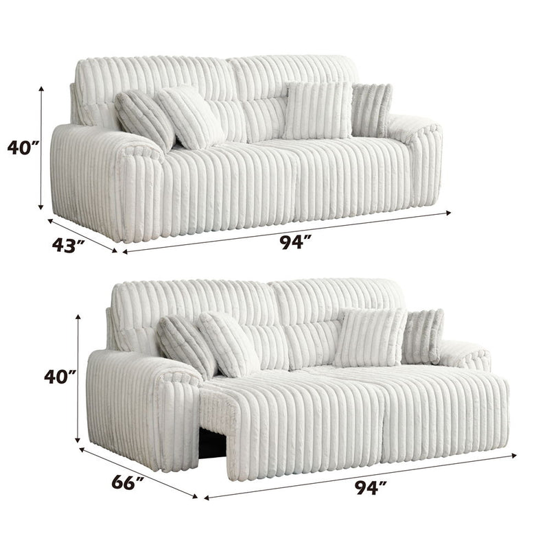 Jaya - Power Motion Sofa With Sleeper & USB Port - Mondo Gray Corduroy - R&R Furniture Gallery (Fountain Valley, CA)