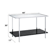 Angwin - Console Table - Mirrored, Faux Marble Top & Chrome - R&R Furniture Gallery (Fountain Valley, CA)