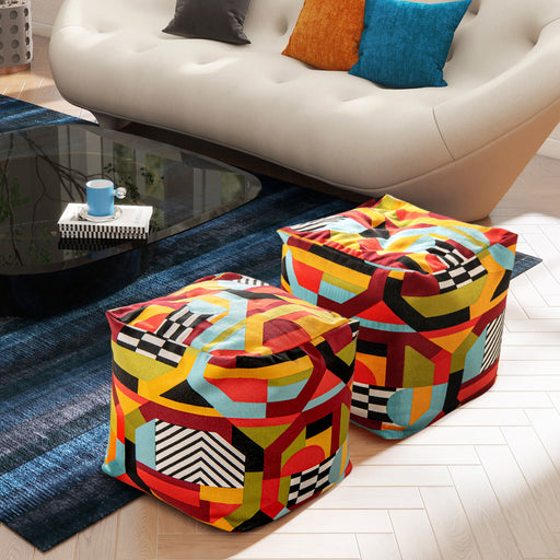 Pouf Luxury Oversized Bean Bag Cube Ottoman - R&R Furniture Gallery (Fountain Valley, CA)