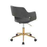 Lumi Source Margarite contemporary task desk chair with black and white upholstery and adjustable height for office use.