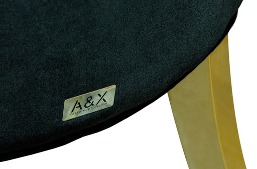 Charlotte Black Velour With Gold Legs Dining Chair — view 2