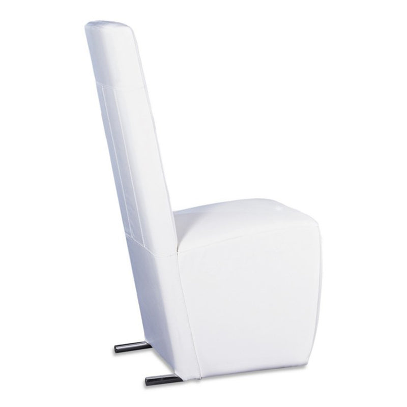 Maud Modern White Leatherette Dining Chair — view 4