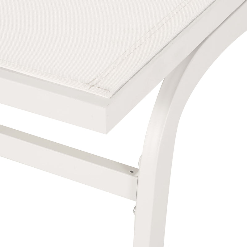 Noble House Finn outdoor chaise lounge with modern design and cushioned seating for relaxing in outdoor spaces.