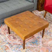 Mark - Tufted Square Genuine Upholstered Ottoman - R&R Furniture Gallery (Fountain Valley, CA)