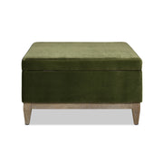 Knox - Square Storage Cocktail Ottoman - Olive Green - R&R Furniture Gallery (Fountain Valley, CA)
