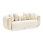 Sassani - Loveseat - Crepe / Gold - R&R Furniture Gallery (Fountain Valley, CA)