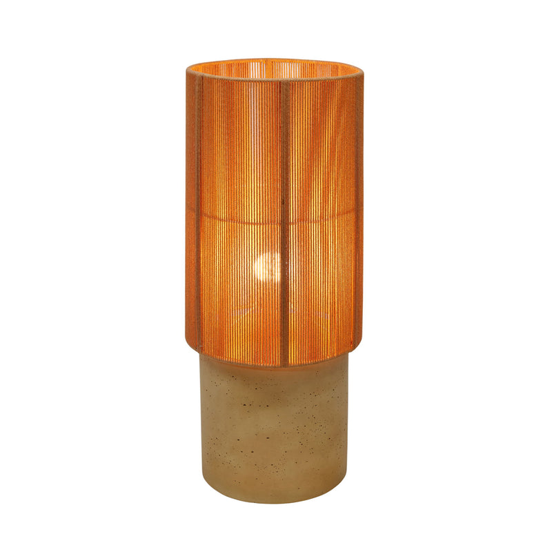 TOV Furniture Mondada concrete floor lamp with cylindrical base and modern design, standing on a neutral-colored floor.