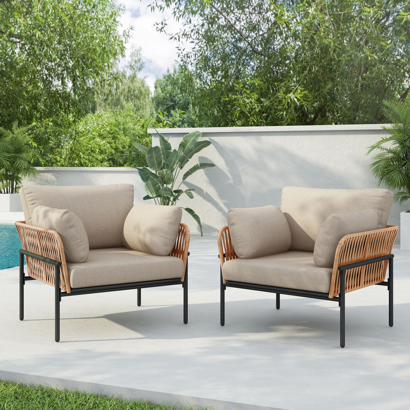 Rope Lounge Chair With Cushions For Modern Spaces - R&R Furniture Gallery (Fountain Valley, CA)