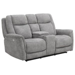 Linus - Zero Gravity Power Reclining Console Loveseat - Hudson Gray