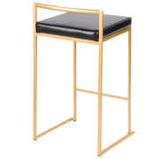 Pair of Lumi Source Fuji contemporary glam counter stools with sleek design and modern metal legs, set of two.