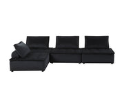 Lilola Home Anna stylish sectional sofa with matching ottoman, stationary sectional furniture in a modern living room setting.