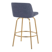 Toriano - Contemporary, Fixed Height Counter Stool With Swivel With Round Footrest (Set of 2) - R&R Furniture Gallery (Fountain Valley, CA)