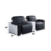 Misezon - Power Motion Recliner - Black Top Grain Leather & Aluminum - R&R Furniture Gallery (Fountain Valley, CA)