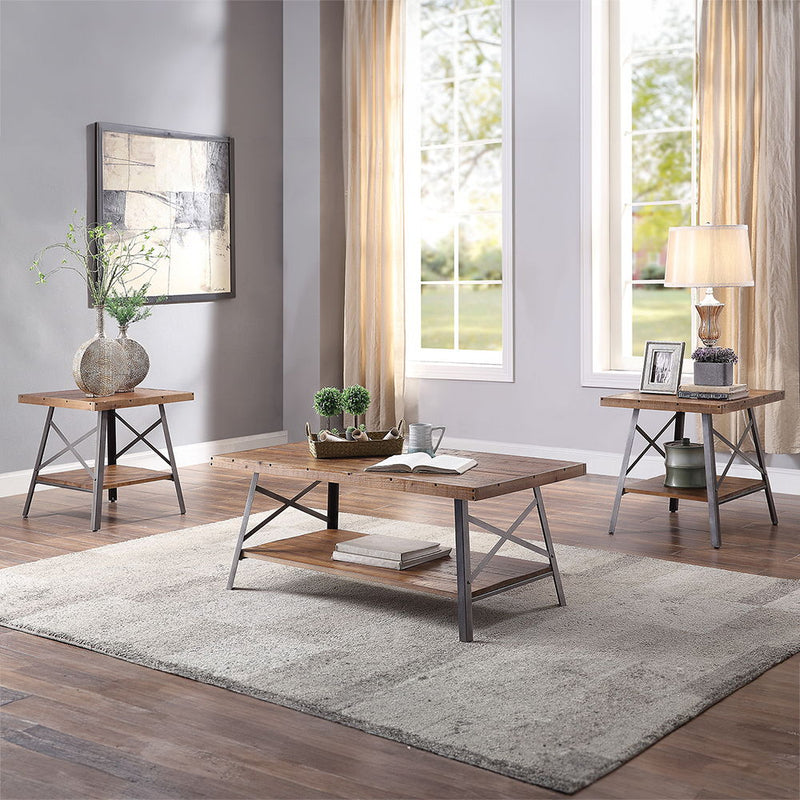Ikram - Coffee Table - Weathered Oak & Sandy Black - R&R Furniture Gallery (Fountain Valley, CA)