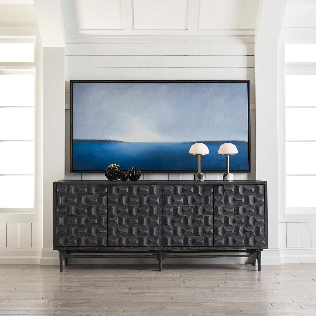 Foursquare - 4 Door Cabinet - Black