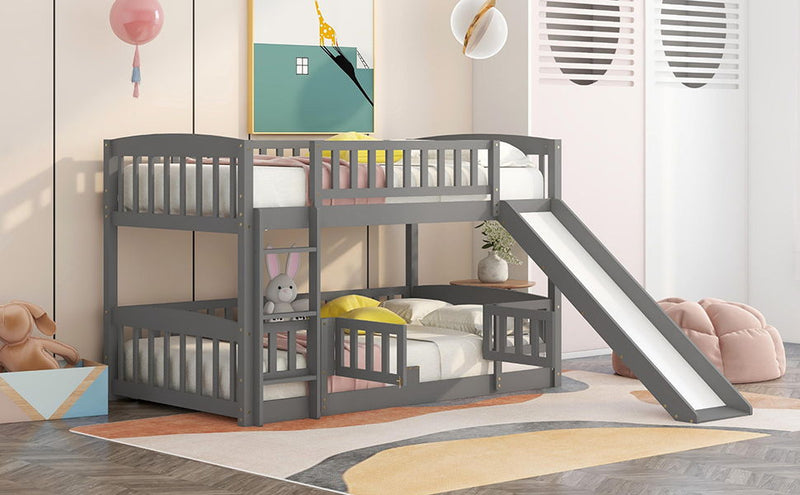 Low Bunk Bed With Slide, Fence And Ladder - R&R Furniture Gallery (Fountain Valley, CA)