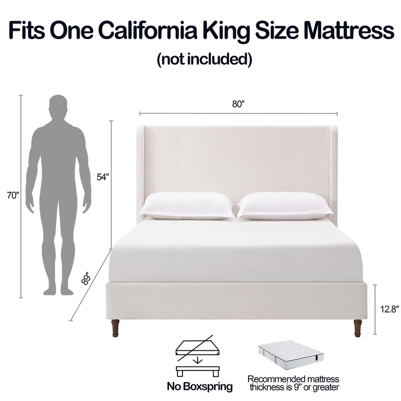 Harper - Tall Headboard Upholstered Bed / High Headboard / Elegant Simplicity / No Box Spring Needed - R&R Furniture Gallery (Fountain Valley, CA)