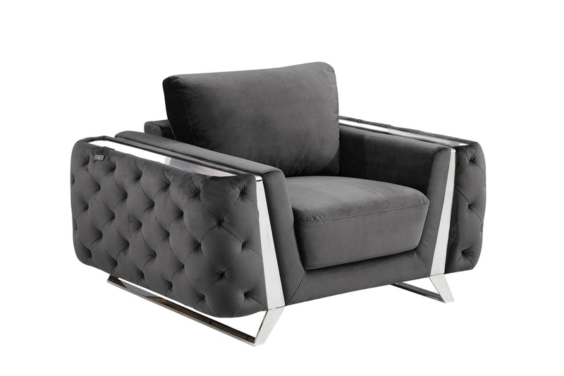 1051 - Contemporary Velvet Chair - R&R Furniture Gallery (Fountain Valley, CA)