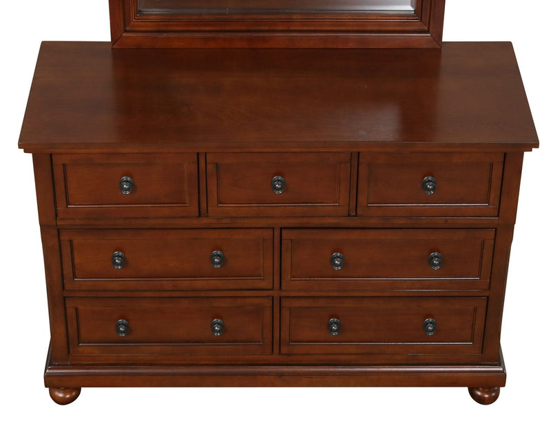 Glory Furniture Meade dresser with multiple drawers, wooden finish, and sleek modern design for bedroom storage.