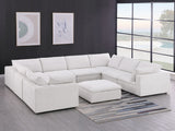 1100 - 9-Piece U-Shaped Sectional In Italian Fabric - Pearl - R&R Furniture Gallery (Fountain Valley, CA)
