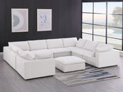 1100 - 9-Piece U-Shaped Sectional In Italian Fabric - Pearl - R&R Furniture Gallery (Fountain Valley, CA)