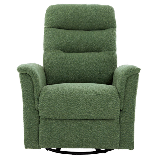 Noble House massage recliner chair with manual recline, 8-point massage, and swivel function, featuring plush upholstery and built-in controls.